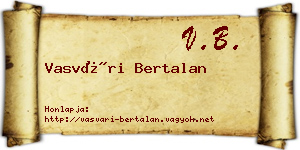 Vasvári Bertalan névjegykártya