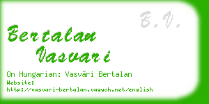 bertalan vasvari business card