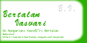 bertalan vasvari business card